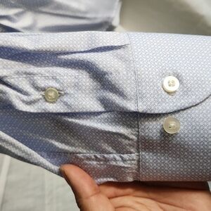 Saks Fifth Ave Mens Blue Pattern B/D Dress shirt SZ. 15.5 x 35